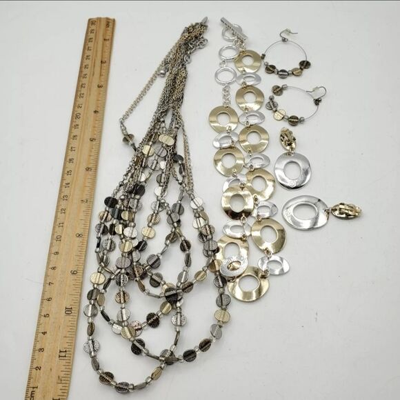 Lot of 2 Signed Fashion Sets Chico's LC Necklaces & Earrings - Picture 3 of 3